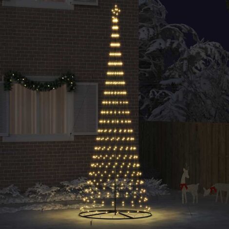 Arbre de Noël LED Blanc chaud 138,5 x 138,5 x 399 cm Métal (1/5)