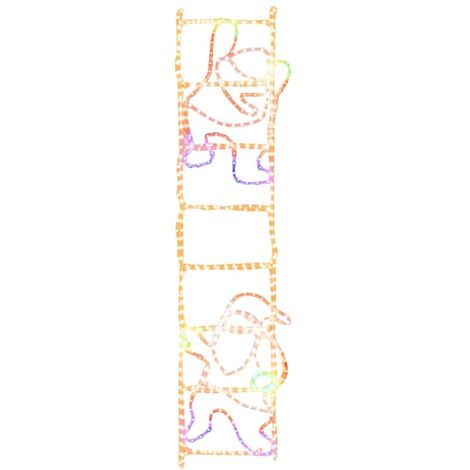 Échelle lumineuse LED avec Père Noël grimpant – Décoration murale, fenêtre, Noël (colorée) – 1