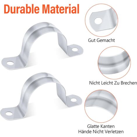 40MM U-Collier de Serrage 20 Pièces Tuyau Pour Fixation Ø 40mm Collier ...