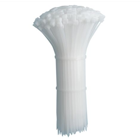 100 pièces d'attaches de câble professionnelles 150 x 2,5 mm Poignée d'attache de câble couleur blanc, résistante à la température (1/5)