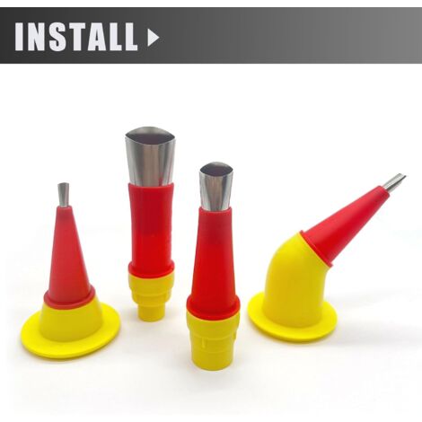 Applicateur De Calfeutrage Réutilisable – Buse Universelle Métallique Rouge, Pour Cartouches De Mastic