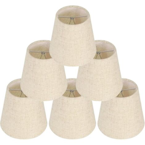 6 Pièces Abat-Jour pour Lampes de Table Lampe, abat jour clip, abat jour ,Remplacement Abat Jour en Lin Petits Abat Jour avec Clip pour Table de Chevet, Applique Murale en Cristal, Lustre de Bougeoir (1/4)