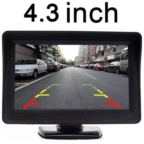 DAUERHAFT Moniteur Voiture 4,3″ Écran LCD Caméra De Recul – Entrées V1/V2, Pare-Soleil, Compatible SUV & Véhicules