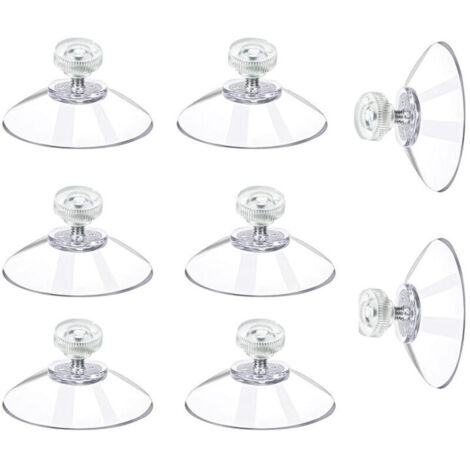 30 Pièces Ventouses de Fixation Transparentes Ø 41 mm, en Plastique PVC avec Filetage et Écrous Moletés,Ventouses à Visser sans Perçage pour Fenêtre, Voiture et Suspension, (1/4)