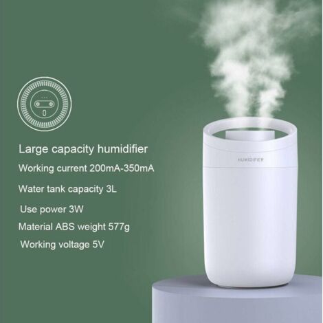 3L Humidificateur d'air , Humidificateur Ultrasonique Silencieux,sans l