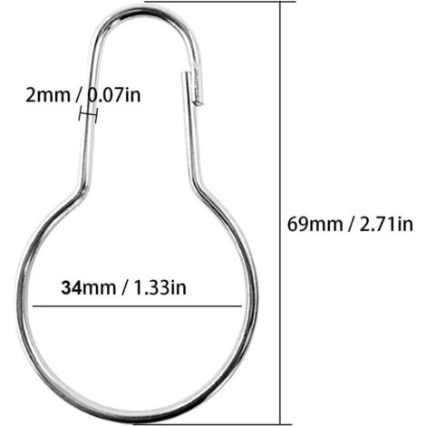 Garneck Lot de 12 crochets décoratifs pour rideaux de douche en forme de griffe d'ours en métal