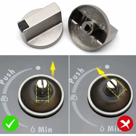 Lot De 4 Boutons De Commande Universels Pour Four - 4cm Gris Avec Adaptateurs