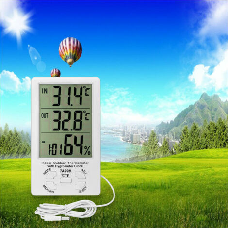 Thermomètre Réfrigérateur Digital LCD Avec Sonde - Température -50°C à +70°C, Alarme Et Mémoire Max/Min