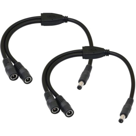 5.5/2.1MM 12V DC câble d'alimentation Splitter 1 mâle à 2 connecteurs Femelles CCTV DC Splitter 1 mâle à 2 Splitter câble Femelle (0,3M)