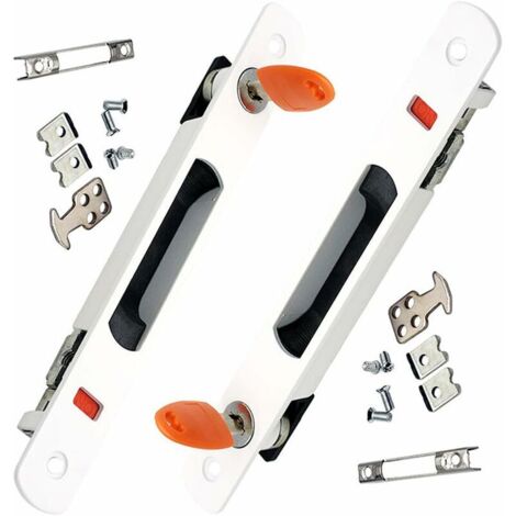Serrure de Porte Coulissante, Lot de 2 poignées de porte coulissante en verre, Poignée Invisible, nmontage encastré