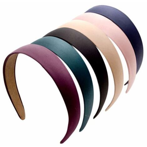 6 bandeaux élastiques larges pour femmes et filles - Accessoire coiffure doux pour fêtes et quotidien (1/5)