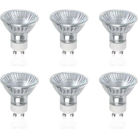 GU10 Ampoules Halogènes, Lot de 6 50W GU10 Spots Halogènes, AC 220V-240V, 700 Lumens, Angle de Faisceau 40°, 2800K Blanc Chaud, Dimmable