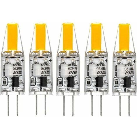 G4 LED 220V 3W 2700K blanc chaud 160LM, ampoules en silicone remplacent les ampoules halogènes traditionnelles 30W, paquet de 5 unites