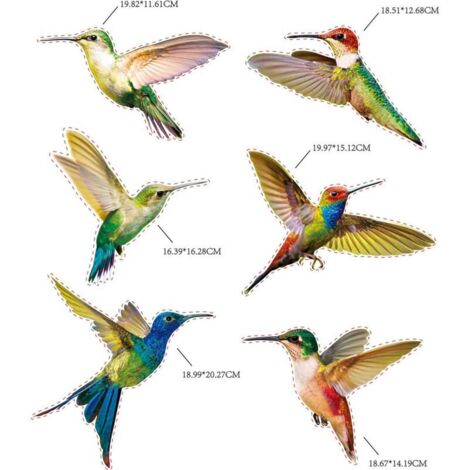 12 Stickers Autocollants Colibri – Anti-collision Pour Fenêtres – Grande Taille