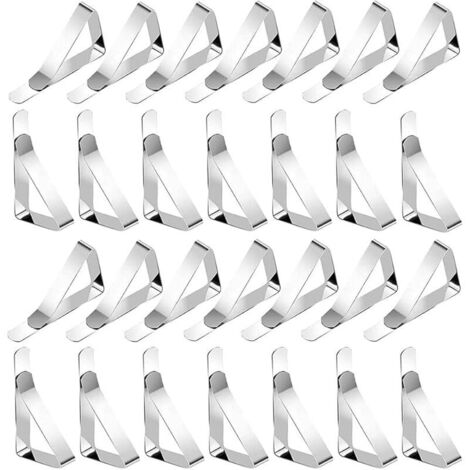 30 Pièces Pince Nappe Inoxydable Nappe Clips Table Réglable Pince Nappe Exterieur Pince à Nappe Anti-Dérapante pour Table de Cuisine (1/4)