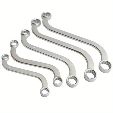 [JAMAIS UTILISÉ] Clé Polygonale Double en Acier CRV - Forme de S 10 x 11 /  12 x 13 / 14 x 15 /  16 x 17 /  18 x 19 mm (1/5)