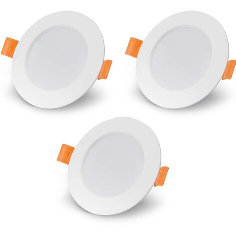 [JAMAIS UTILISÉ] Lot de 3 Spots Encastrables LED Intégrés - IP 65 pour salle de bain - cons. 6W (eq. 50W) - 345 lumens - Blanc neutre-6000K