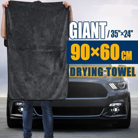Ghguole Serviette De Séchage Voiture 90x60cm 1800GSM - Microfibre Super Absorbante Sans Traces