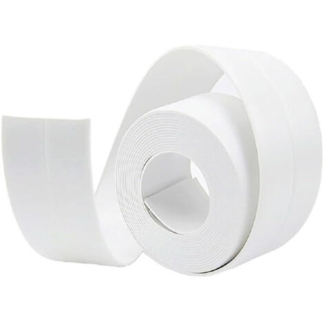 [JAMAIS UTILISÉ] Ruban d'étanchéité anti-moisissure et imperméable, joint silicone blanc pour salle de bain et baignoire, ruban adhésif doux adapté à la cuisine, les toilettes et le coin - 3.2m x 3.8m