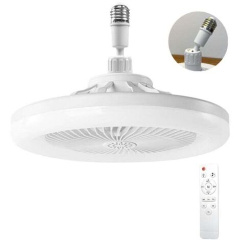 [JAMAIS UTILISÉ] Ventilateur Plafond Avec Lumiere,ventilateur De Plafond Avec Télécommande,ventilateur Silencieux Plafond,E27 plafonnier LED À Intensité Variable,3vitesses,Temporisable (Blanc)