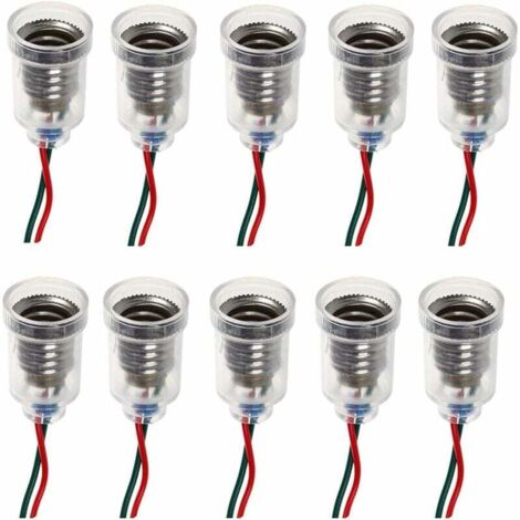 [JAMAIS UTILISÉ] 10PCS E10 Lampes Base LED Montage à Visser Petites Ampoules Titulaire Lumière Douille avec Douille de Fil pour Circuit d'Expérimentation Home Test Électrique Accessoires
