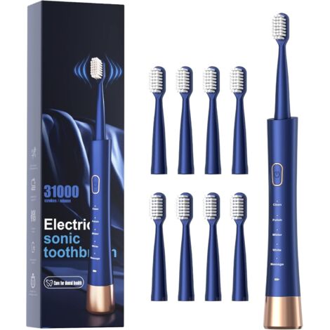 [JAMAIS UTILISÉ] Brosse à dents électrique Sonicare étanche IPX7, charge rapide en 2 heures avec rappel intelligent, 5 modes, 8 têtes de brosse, voyage, intérieur, extérieur, bleu (1/5)
