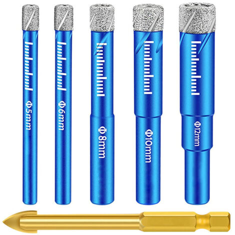[JAMAIS UTILISÉ] Foret Diamant Carrelage, , 5,6,8,10,12 mm, Meche Carrelage pour Céramique Verre Granit Marbre Quartz (1/4)