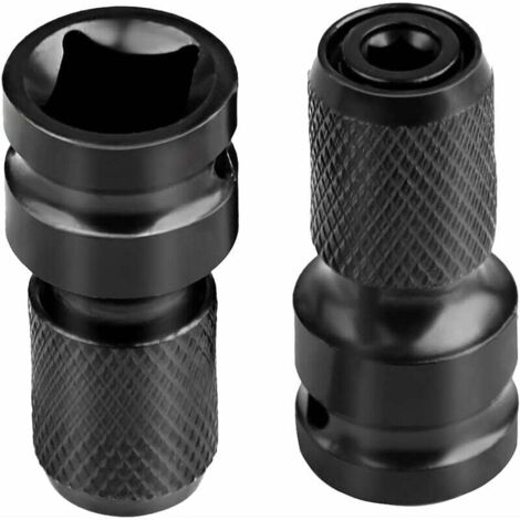 [JAMAIS UTILISÉ] Embout Visseuse Douille a Choc, Aptateurs de Douille 1/2" Carré à 1/4" Hexagonal, pour clé à liquet à Impact et Douille de porte-embout de tournevis - 2 Pièces (1/4)
