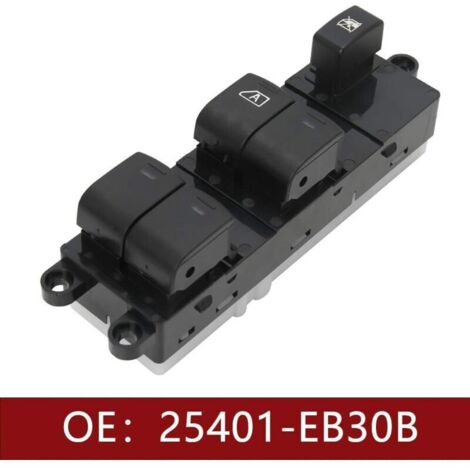 [JAMAIS UTILISÉ] Bouton Leve Vitres pour Nissan Qashqai J10 Navara d40 Pathfinder Porte Avant Électrique Interrupteur Lève-vitre Principal 2005-2016 25401-EB30B