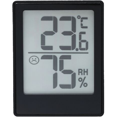 [JAMAIS UTILISÉ] Thermomètre numérique d'intérieur, surveiller la température ambiante, petit thermomètre, idéal pour la voiture, la maison, le bureau, petit, noir (1/4)