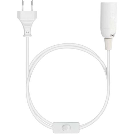 [JAMAIS UTILISÉ] Douille E27 avec fil - Support de lampe pour ampoule avec cordon alimentation prise électrique et interrupteur - Câble 1.8m