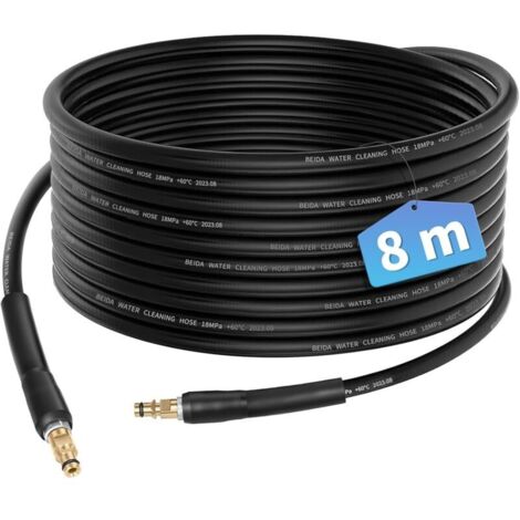 [JAMAIS UTILISÉ] 8M Flexible Tuyau pour Kärcher K2 K3 K4 K5 K6 K7 Nettoyeur Haute Pression Accessoires Rallonge Tuyau de Rechange Pièces Détachées Tuyau D'extension avec Connecteur Rapide Poignée