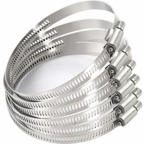 [JAMAIS UTILISÉ] Collier de serrage réglable cerceau de tuyau en acier inoxydable 6 pièces engrenage à vis sans fin réglable 91mm-115mm