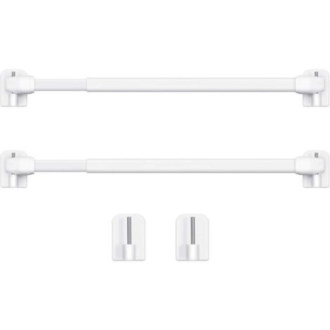 [JAMAIS UTILISÉ] Tringle à Rideau en Plastique Réglable Tringle à Rideau Extensible pour Fenêtre Barres d'Armoire Tige de Tension Crochets de Tringle à Rideau Adhésive, 40-60cm (Blanc，2pcs)