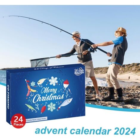 Calendrier De L’Avent Pêche – 24 Leurres Et Accessoires – Compte à Rebours Noël – Cadeau Pour Pêcheurs Débutants Et Experts