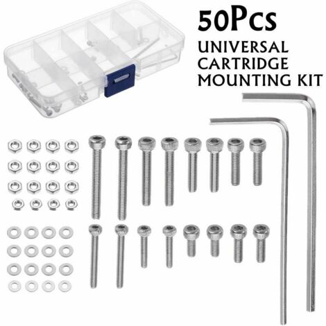 [JAMAIS UTILISÉ] 50pcs/Set M2.5 Universal Turntable Head Cartridge Mounting Kit Stainless Steel Bolts Screws Nuts Set with Case
