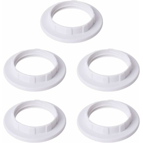 [JAMAIS UTILISÉ] 5 Pièces E14 Anneau Réducteur pour Abat-Jour Plaque Convertisseur d’Adaptateur de Bague d'Abat-Jour Blanc