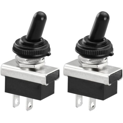 [JAMAIS UTILISÉ] Metal Interrupteur À Bascule Flip 12V 25A SPST On/Off 2 Position 2 Broches Pour Voiture Dash Light Avec Capuchon Imperméable À L'eau (1/5)