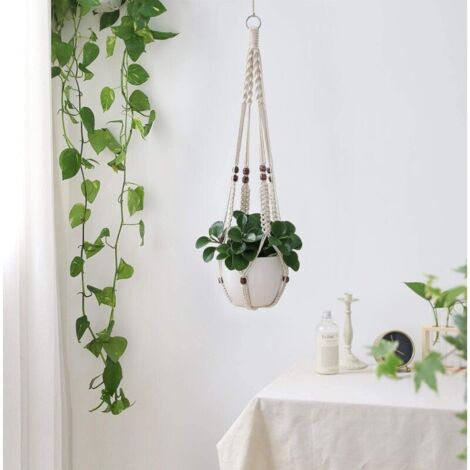 Macramé Suspendu Pour Plante - Porte-Pot Bohème En Corde De Jute Naturelle