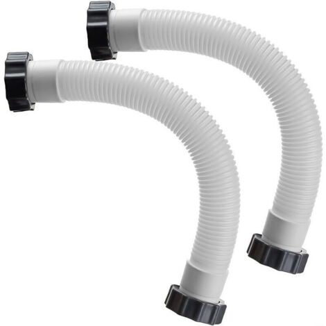 [JAMAIS UTILISÉ] Lot de 2 tuyaux de rechange pour pompe de filtre de piscine de 38 mm,11535 Tuyau de raccordement de rechange pour pompes à filtre à sable Intex 16" et systèmes d'eau salée- (1/4)