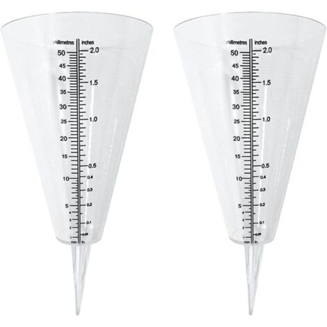 [JAMAIS UTILISÉ] Pluviomètre, pluviometre Exterieur, 2 pluviomètres à cône Transparent avec Double échelle pour la Surveillance des précipitations dans Les Jardins, à lextérieur et sur Les balcons