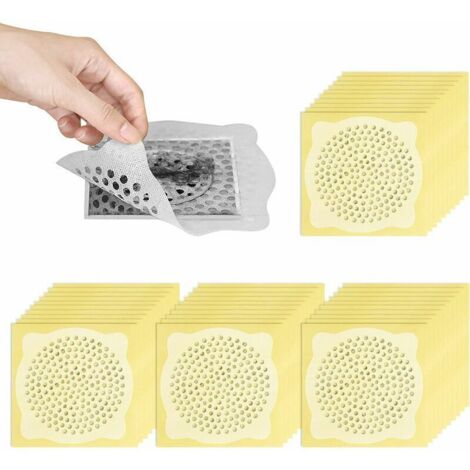 [JAMAIS UTILISÉ] Lot de 50 attrape-cheveux jetables - Non tissé - Pour évier, baignoire - Protection de sol - Pour la cuisine et la salle de bain (1/4)