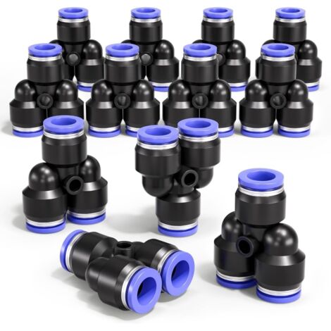 [JAMAIS UTILISÉ] 12 PCS 8mm 3 way y Separator Push - in Air Connection, 3 way Plastic Rapid release Py Air Line adaptateur