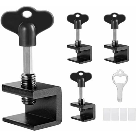 [JAMAIS UTILISÉ] 4 Pcs Serrure Fenetre Coulissante, Verrou baie Coulissante, Bloque fenetre coulissante d'aluminium, Réglable Bloque Porte Coulissante