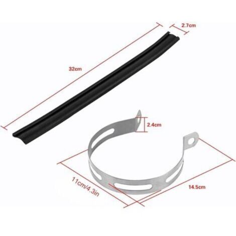 Support D'Échappement Moto En Acier Inoxydable - Collier Silencieux 11 Cm Noir/Argent - Fixation Universelle Robuste