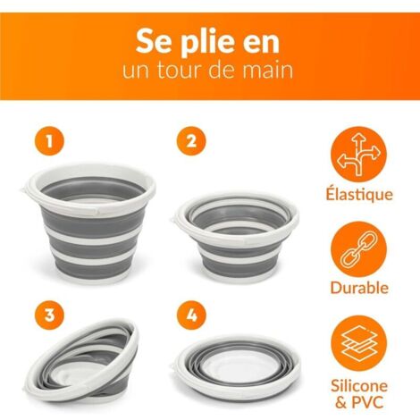 Seau Pliable 10 Litres Avec Couvercle - Pratique Pour Camping, Pêche Et Ménage
