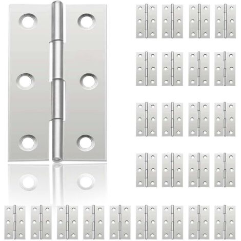 [JAMAIS UTILISÉ] 24Pcs Petit Charnières pour Portes, Charnière Inox, DIY Charnières de Portes pour Porte Placard Charnière Piano Boîtes à bijoux La Maison Meubles Matériel Armoire(44mm32mm)