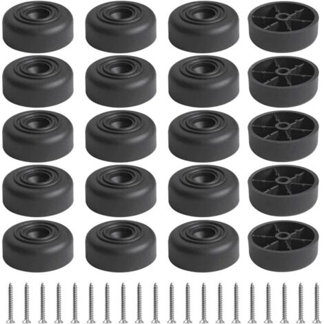[JAMAIS UTILISÉ] 20pcs Pieds En Caoutchouc Antidérapants, Pieds Ronds En Caoutchouc Pour Planche À Découper Pour Meubles Tables Chaises Armoire Canapés, Noir (D36mm x H14mm)