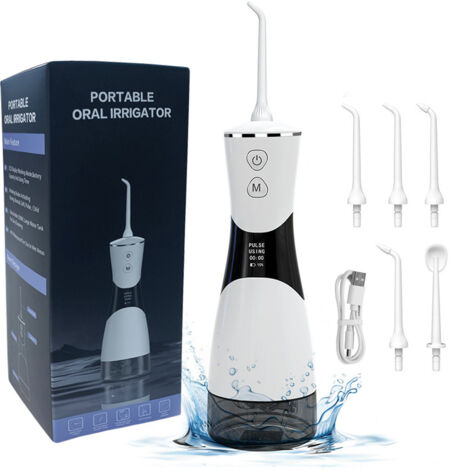 [JAMAIS UTILISÉ] Hydropulseur dentaire sans fil, hydropulseur dentaire électrique portable, jet d'eau de 350 ml, nettoyant dentaire doux pour les gencives, élimine la plaque dentaire et les particules