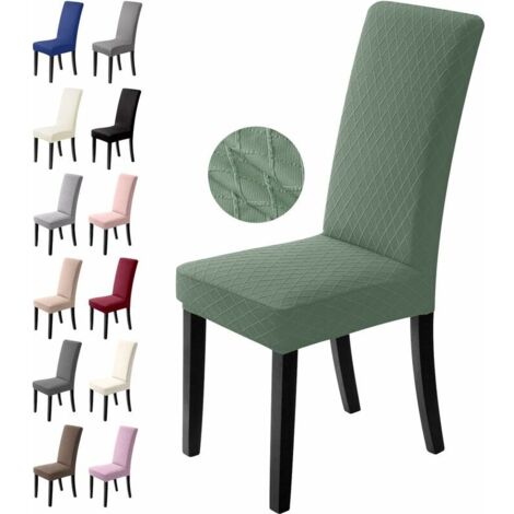 [JAMAIS UTILISÉ] Housse de Chaise, 4 Pièces Housses de Chaise, Salle à Manger Extensible Couverture de Chaise, Universel Lavable Amovible Slipcover (Vert)